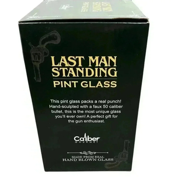 Last Man Standing Embedded Bulley 17oz Pint Glass NEW in Box - Picture 6 of 7